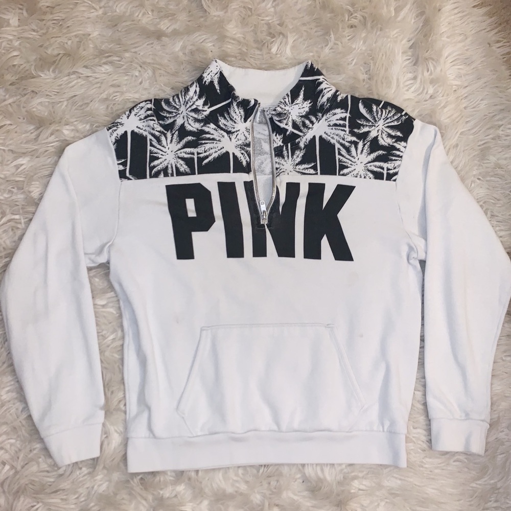 Pink quarter zip sweatshirt